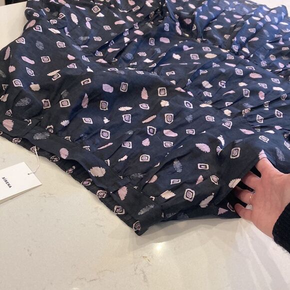 NEW Xirena Women's Iris Skirt Cotton Silk Mid Black Whimsey Pocket Skirt Large - Picture 10 of 11